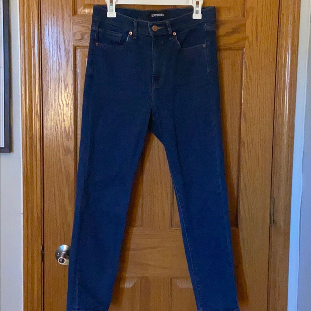 Express Mom Jeans High Waisted blue denim jeans 6R